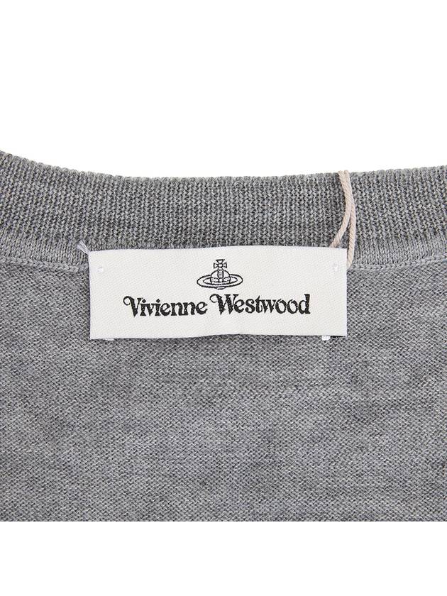 Bea Logo Wool Cardigan Grey - VIVIENNE WESTWOOD - BALAAN 10