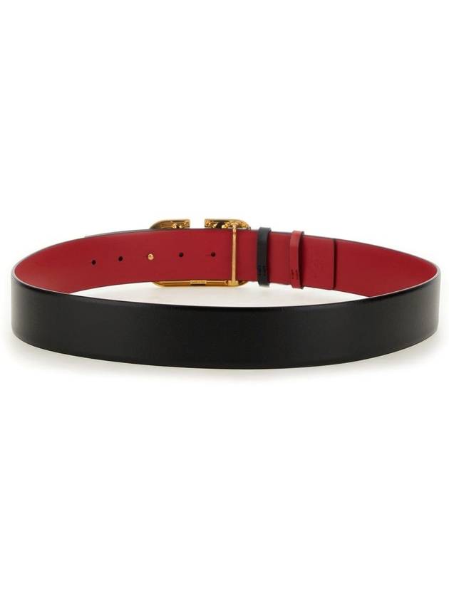 Vlogo Signature Reversible Leather Belt Black Red - VALENTINO - BALAAN 3