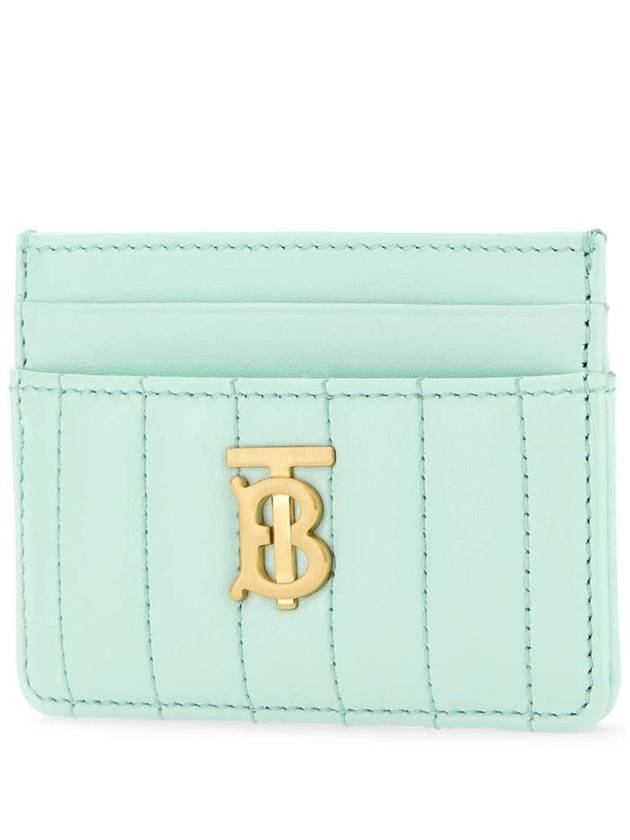 Laura Quilted Leather Card Wallet Cool Mint - BURBERRY - BALAAN 3