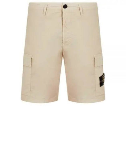 Light Stretch Cotton Bermuda Regular Fit Shorts Beige - STONE ISLAND - BALAAN 2