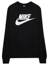 Club Graphic Crew Neck Sweatshirt Black - NIKE - BALAAN 2