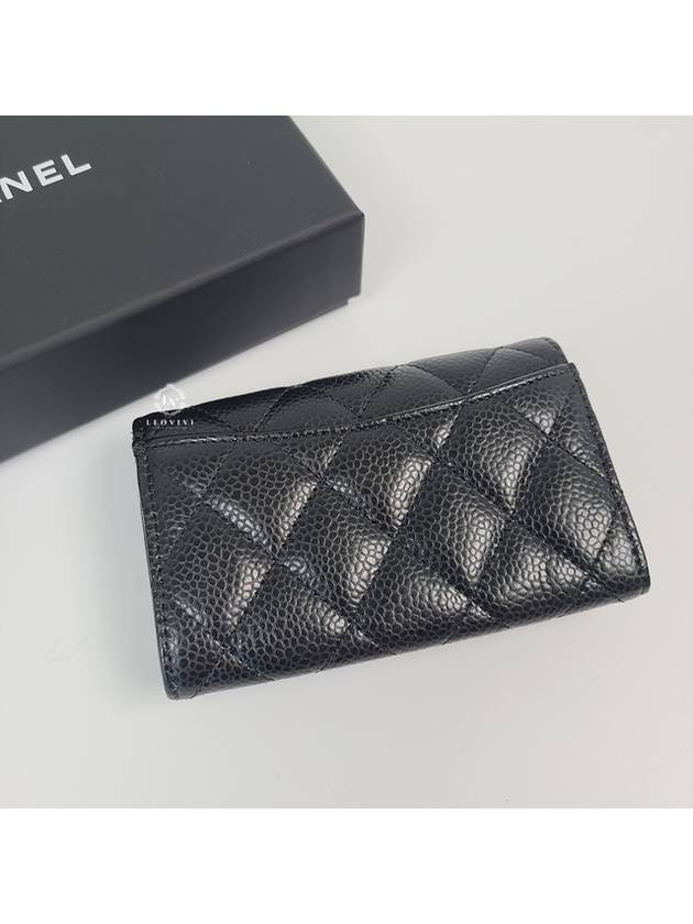 Classic Grained Calfskin Card Wallet Black - CHANEL - BALAAN 6