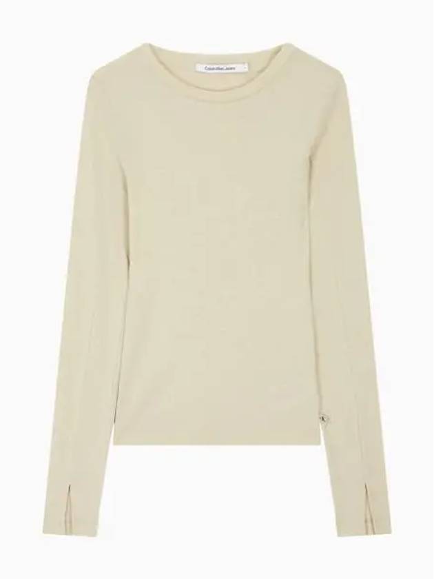 JEANS Women s Beige Sheer Long Sleeve Top J224335 RAE - CALVIN KLEIN - BALAAN 2