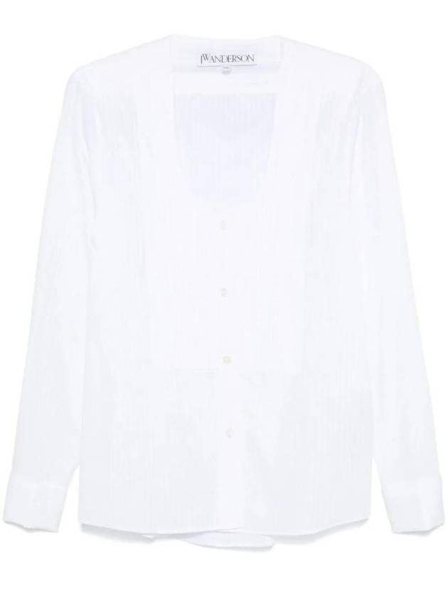 Pintucked Bibb Shirt White - JW ANDERSON - BALAAN 1