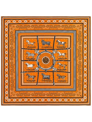 Couvertures Et Tenues De Jour Bandana 140 Shawl Orange - HERMES - BALAAN 1