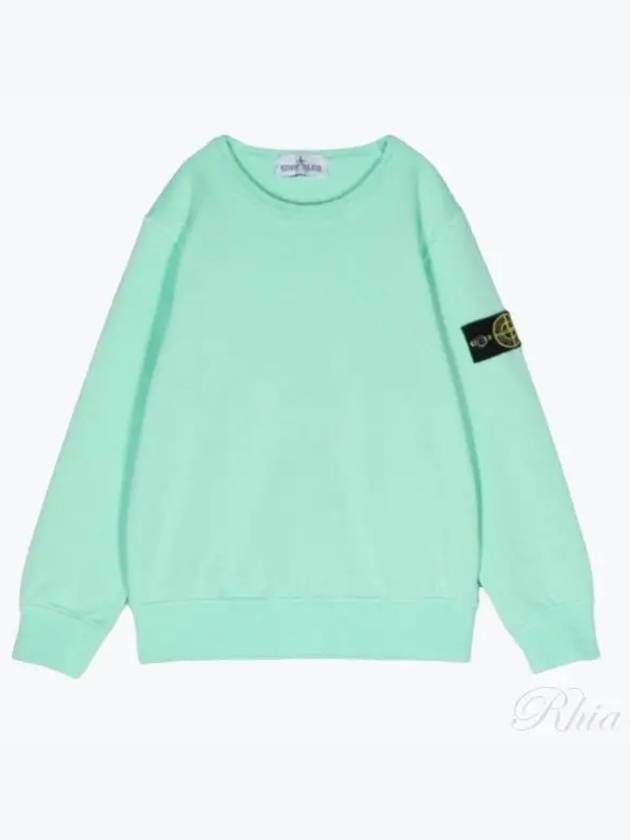 Kids Garment Dyed Logo Wappen Patch Sweatshirt Green - STONE ISLAND - BALAAN 2