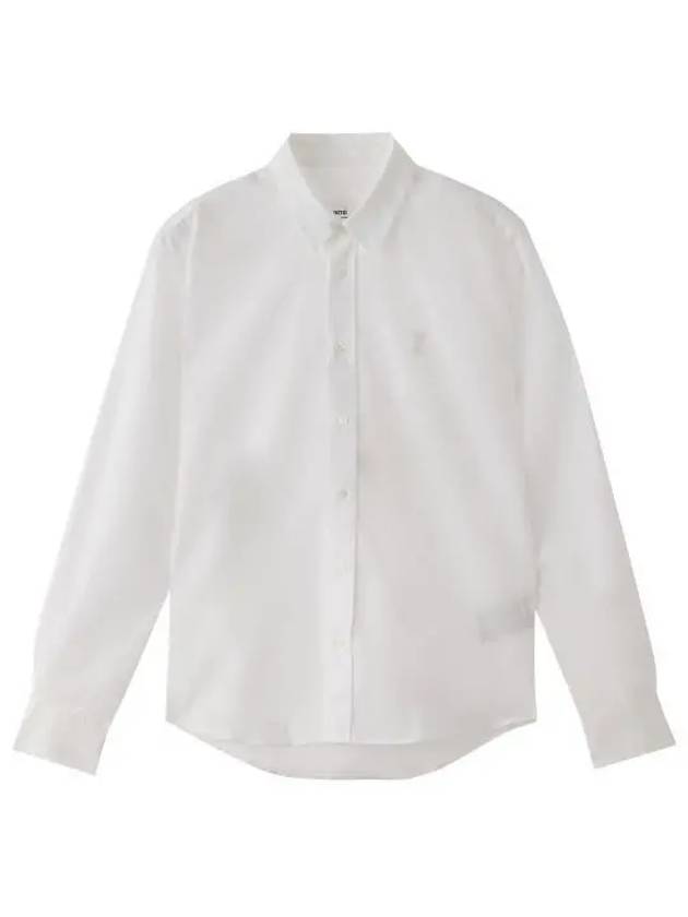 De Coeur Embroidery Cotton Long Sleeve Shirt White - AMI - BALAAN 2