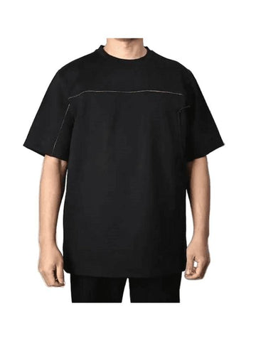 Logo Zipper Pocket Short Sleeve T-Shirt Black - Y-3 - BALAAN 1