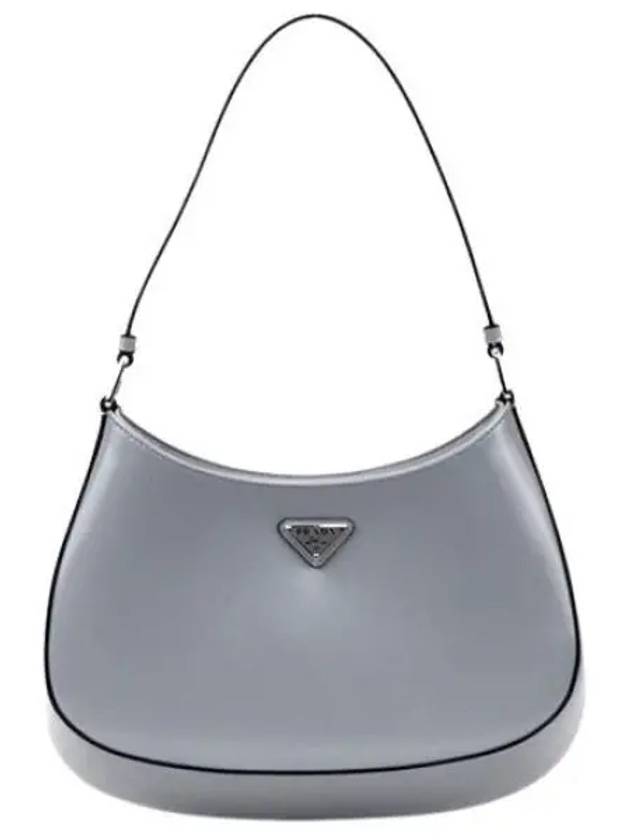 Triangular Logo Cleo Brushed Leather Shoulder Bag Grey - PRADA - BALAAN 2