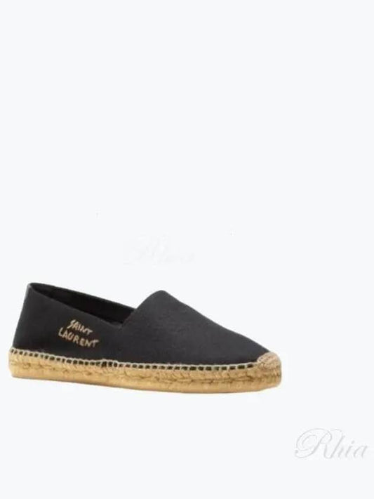 Logo Monogram Espadrilles Black - SAINT LAURENT - BALAAN 2