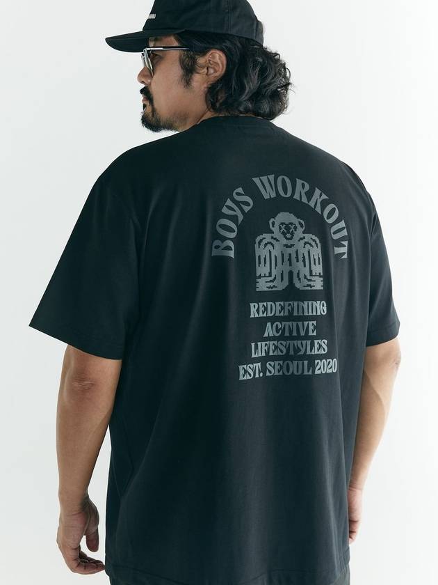 Stamped Heavy Cotton T Shirt Black - BOOVOOM - BALAAN 1