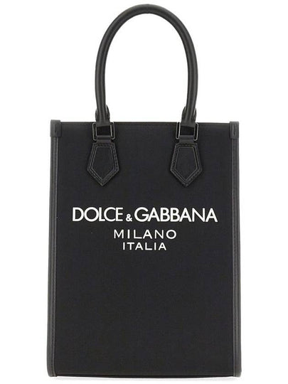 Rubberized Logo Nylon Small Tote Bag Black - DOLCE&GABBANA - BALAAN 2