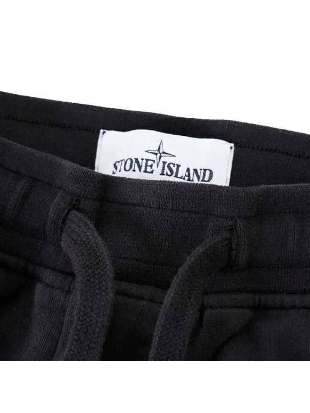 Waffen Patch Cotton Fleece Track Pants Black - STONE ISLAND - BALAAN 7