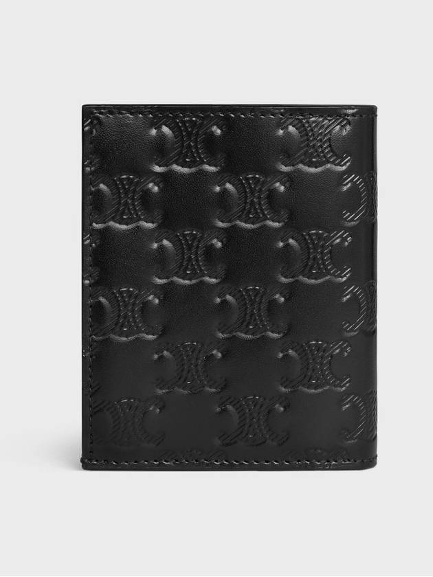 Triomphe Embossed Calfskin Compact Wallet Black 10E493FQC 38SI - CELINE - BALAAN 4