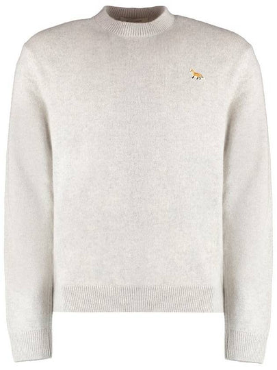 Baby Fox Patch Regular Knit Top Light Grey Melange - MAISON KITSUNE - BALAAN 2