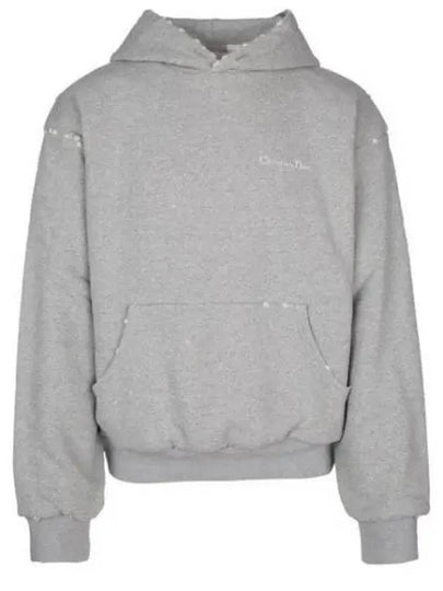 Logo Print Cotton Hoodie Grey - DIOR - BALAAN 2