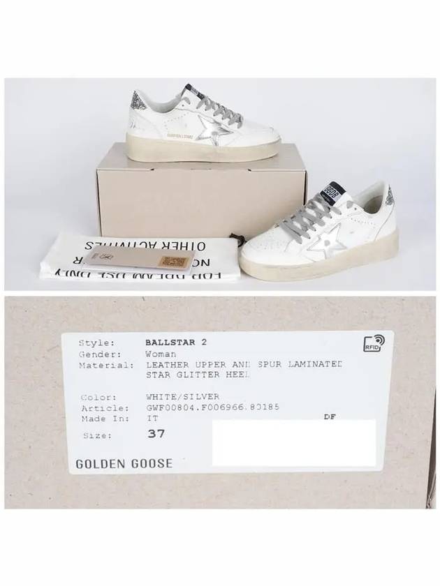 Ball Star 2 Glitter Low Top Sneakers White - GOLDEN GOOSE - BALAAN 7