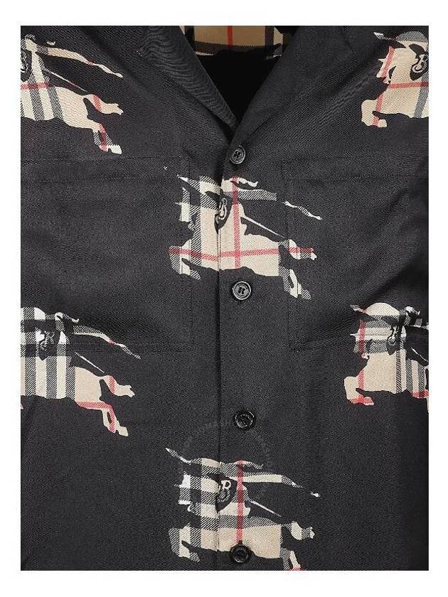 Burberry Equestrian Knight-Print Silk Shirt, Size Small - BURBERRY - BALAAN 3