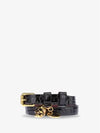 Gold Skull Buckle Bracelet Black - ALEXANDER MCQUEEN - BALAAN 4