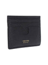 T-Line Logo Grain Leather Card Wallet Black - TOM FORD - BALAAN 3