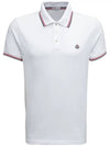 Men's Logo Patch Cotton Polo Shirt White - MONCLER - BALAAN.