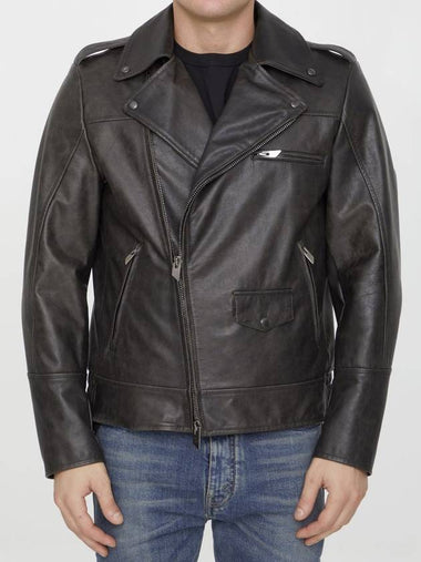 Black Leather Jacket - SALVATORE SANTORO - BALAAN 1