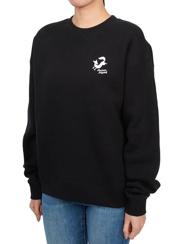 Embroidered Sweatshirt Black - MAISON KITSUNE - BALAAN 3