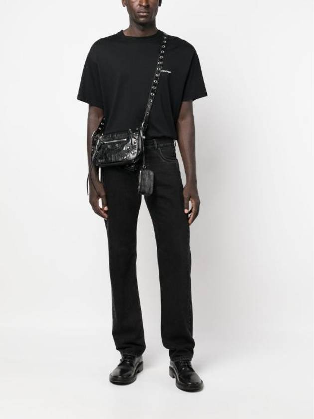 Zipper Stud Arena Lambskin Shoulder Bag Black - BALENCIAGA - BALAAN 6