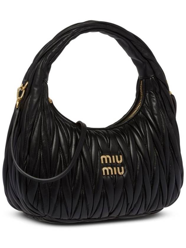 Wander Materasse Nappa Leather Shoulder Bag Black - MIU MIU - BALAAN 3