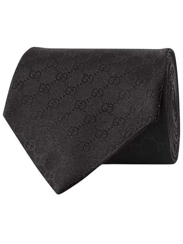 GG Pattern Silk Tie Black - GUCCI - BALAAN 4