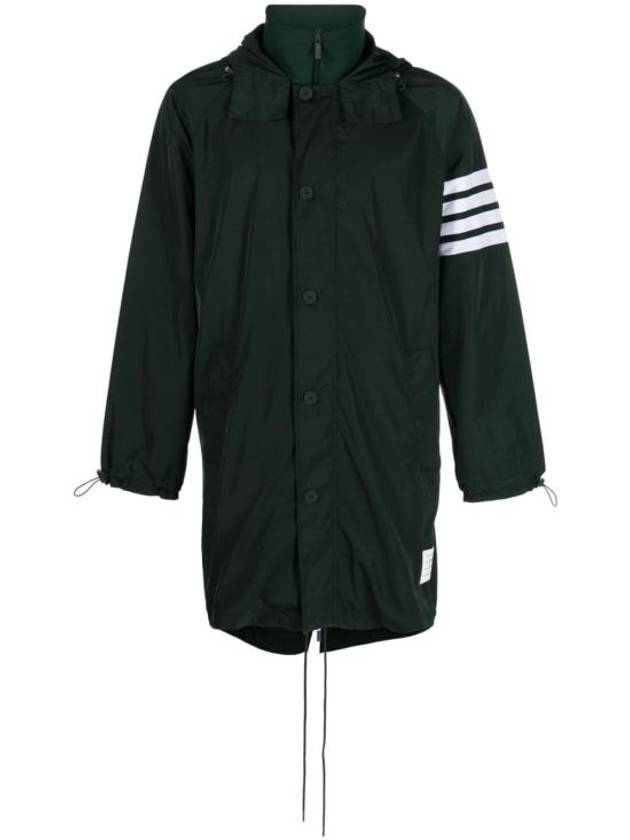 Poly Twill Diagonal Hooded Parka Dark Green - THOM BROWNE - BALAAN 2