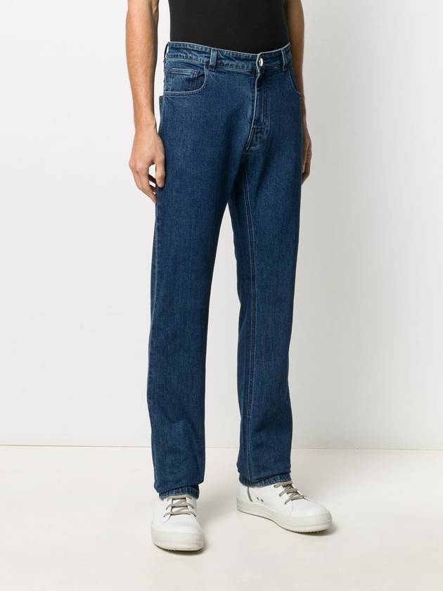 Slim fit zipper patch denim jeans Blue 2023101013300043 - RAF SIMONS - BALAAN 1