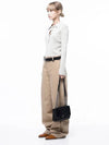 For Woman Women Soft Slim Button Collar Knit Beige W243TP08BE - CHANCE'S NOI - BALAAN 6