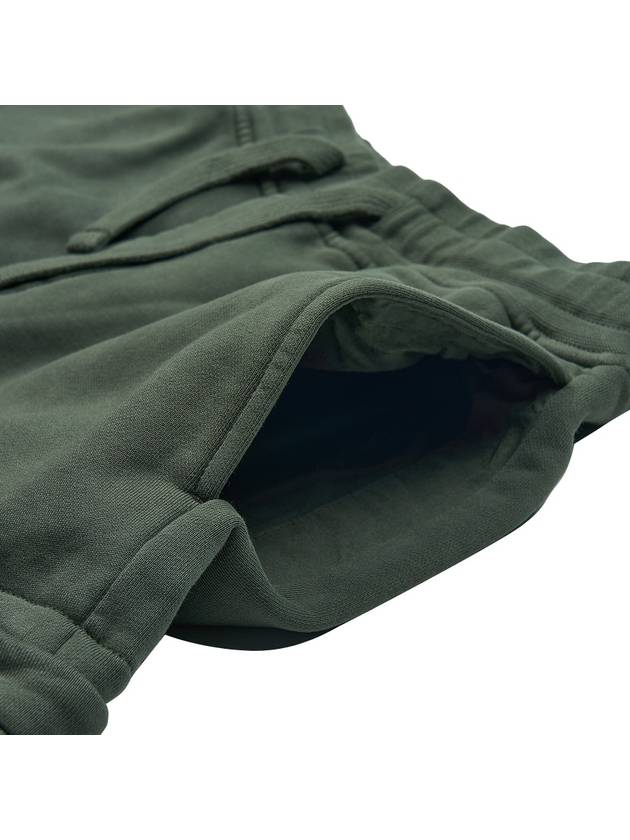 Cotton Fleece Cargo Bermuda Shorts Musk Green - STONE ISLAND - BALAAN 6
