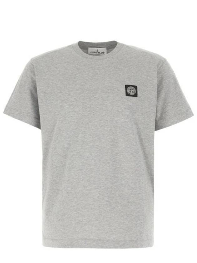 Logo Patch Short Sleeve T-Shirt Grey - STONE ISLAND - BALAAN 2