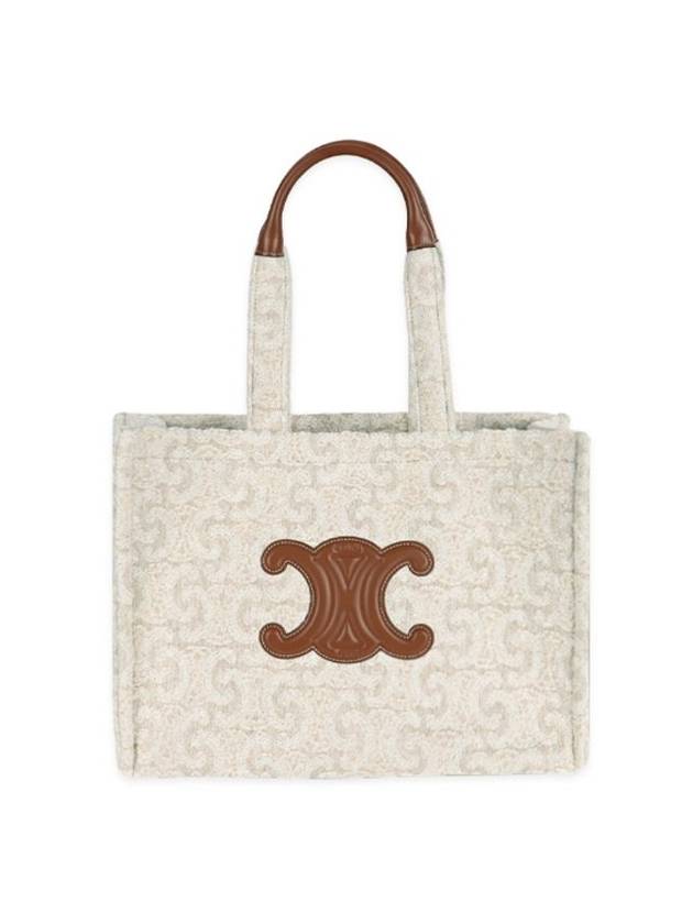 Textile Triomphe All Over Large Cabas Thais Tote Bag Natural Tan - CELINE - BALAAN 1