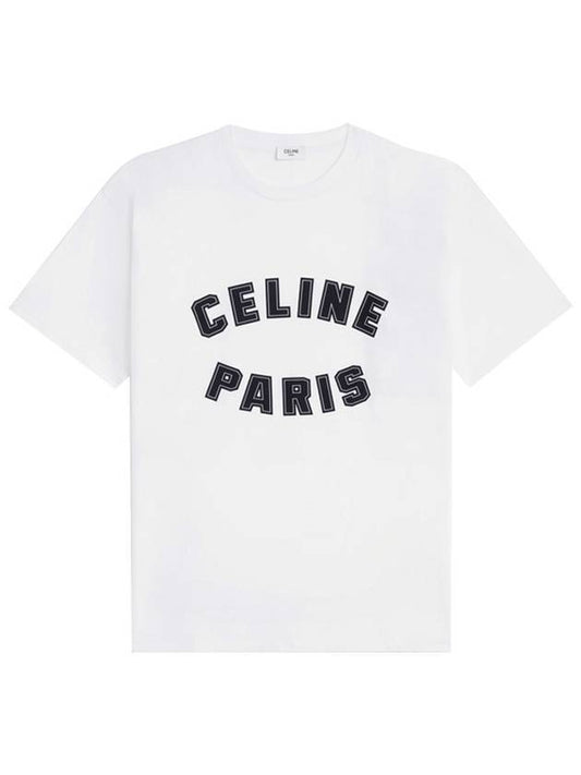 Short Sleeve T Shirt 2X84N671Q01OB WHITE - CELINE - BALAAN 1