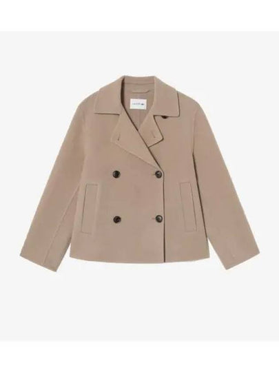 Women's Handmade Pea Coat Beige - LACOSTE - BALAAN 2