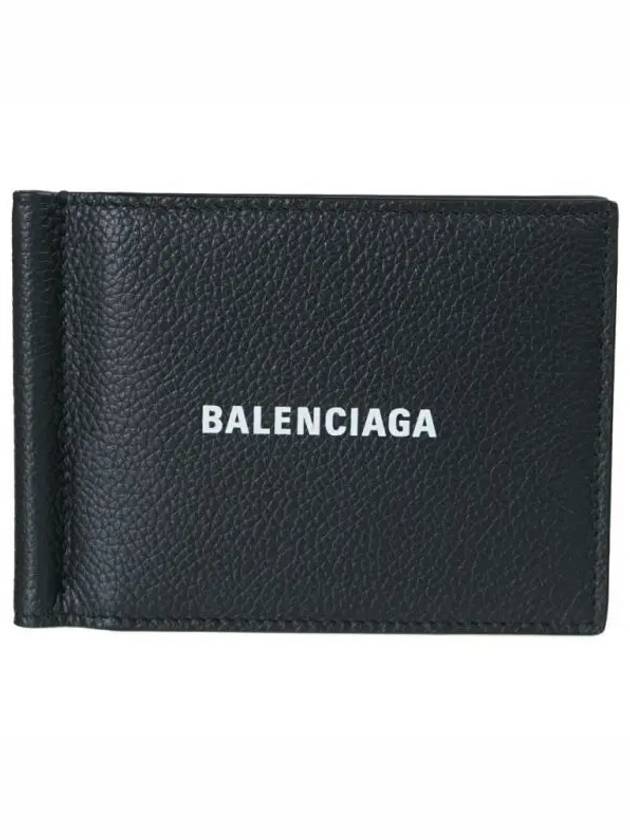 Grained Calfskin Bill Clip Bi-Fold Wallet Black - BALENCIAGA - BALAAN 2