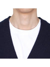 Bold Fox Head Patch Comfort Ribbed Cardigan Navy - MAISON KITSUNE - BALAAN 8