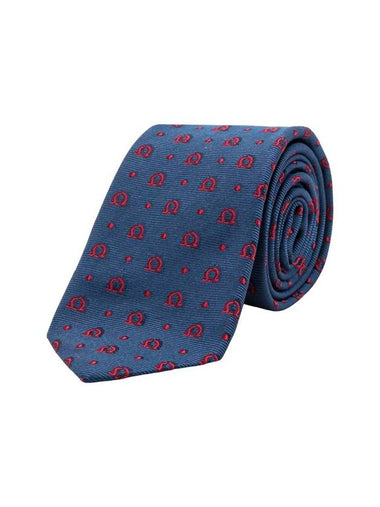 Salvatore Gancini silk tie navy - SALVATORE FERRAGAMO - BALAAN 1