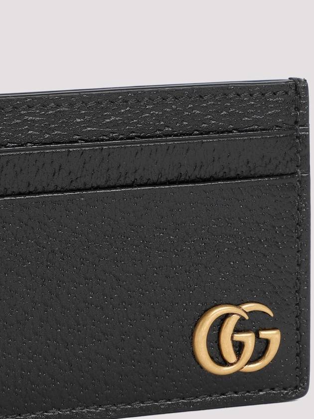 GG Marmont Leather Card Wallet Black - GUCCI - BALAAN 4