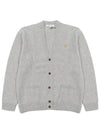 Baby Fox Patch V-neck Cardigan Light Grey - MAISON KITSUNE - BALAAN 2