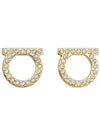 Gancini Crystal Large Earrings Gold - SALVATORE FERRAGAMO - BALAAN 1