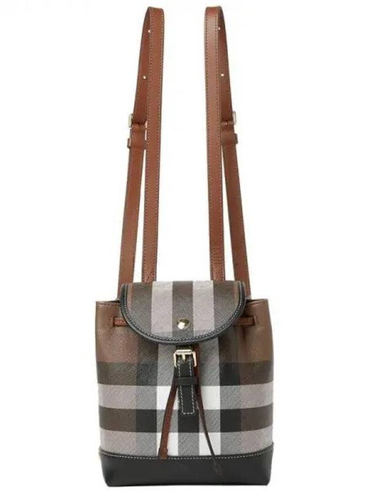 Check Mini Backpack Dark Brown - BURBERRY - BALAAN 2