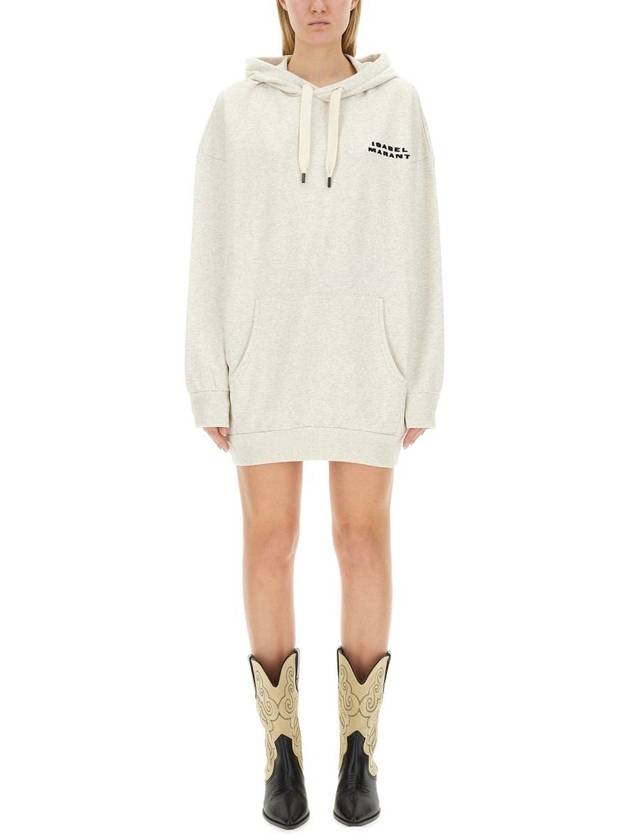 Solena Embroidered Logo Oversized Hoodie Ecru - ISABEL MARANT - BALAAN 2