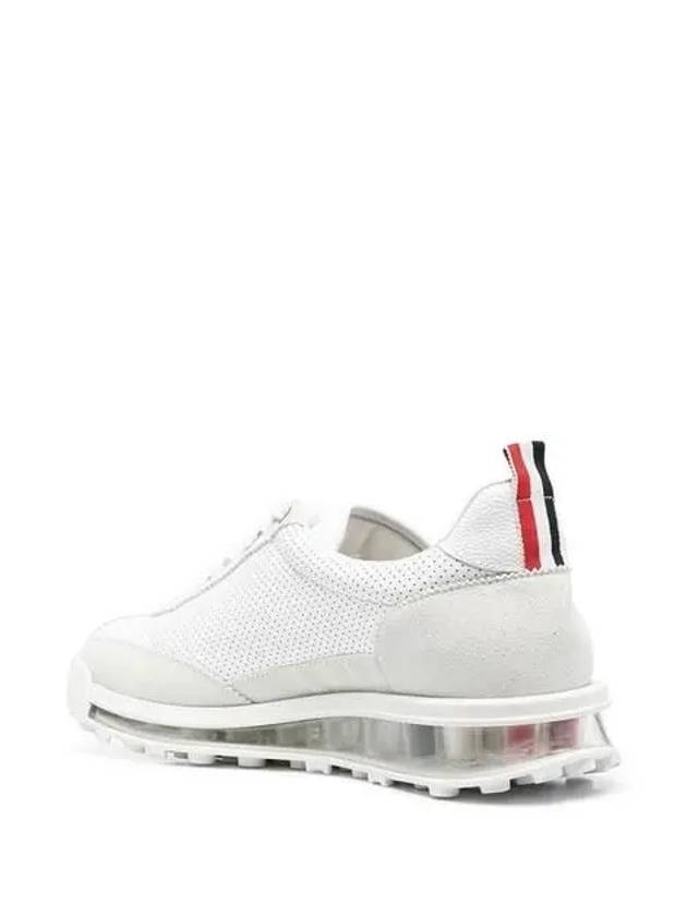 Women Vitello Calf Tech Runner Clear Sole Low Top Sneakers White - THOM BROWNE - BALAAN 5