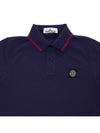 Men's Two Line Logo Patch PK Shirt Royal Blue - STONE ISLAND - BALAAN.