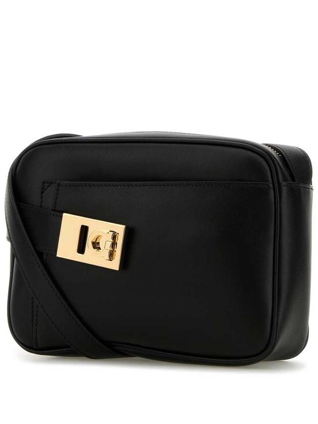 Calfskin Leather Camera Shoulder Bag Black - SALVATORE FERRAGAMO - BALAAN 3