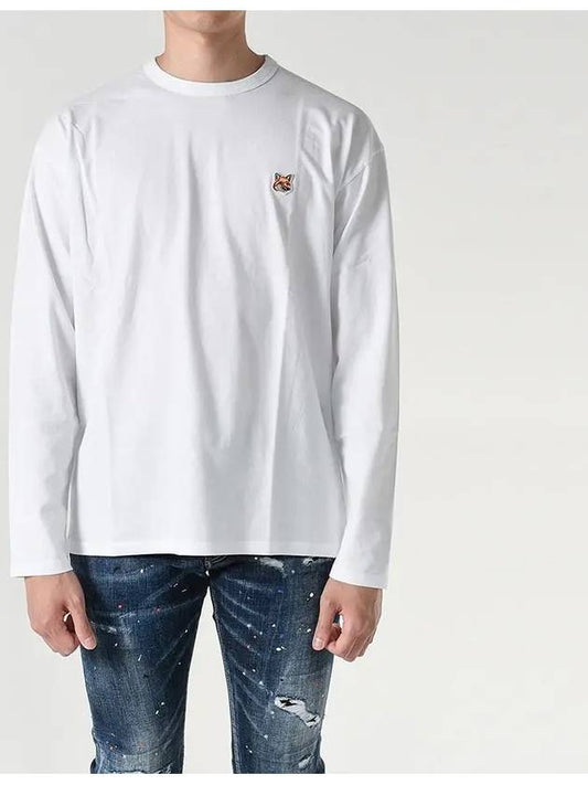 Foxhead patch long sleeve t shirt white - MAISON KITSUNE - BALAAN 1